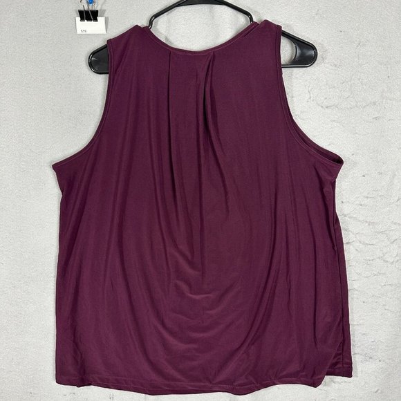 Susan Lawrence Womens Blouse Purple Pullover Sleeveless Plus Size 2X - Picture 2 of 11